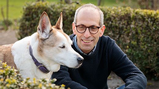 The zoologist Arik Kershenbaum of the University of Cambridge and his dog.