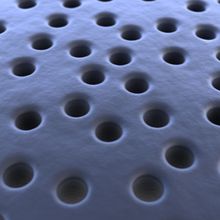 An illustration depicting pores on a membrane