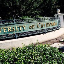 A sign at the entrance to the University of California, Berkeley