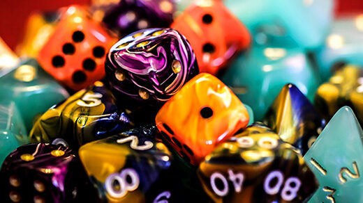 Photo of various kinds and colors of dice