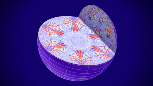 A sphere enclosing a space with hyperbolic geometry.