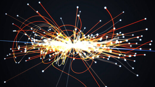 An animation of a particle collision