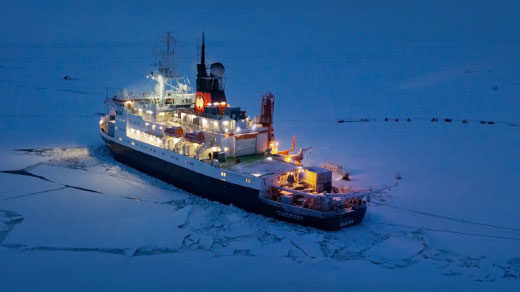 The Polarstern icebreaker in sea ice.
