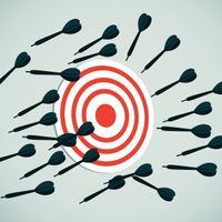 a target surrounded by arrows that missed
