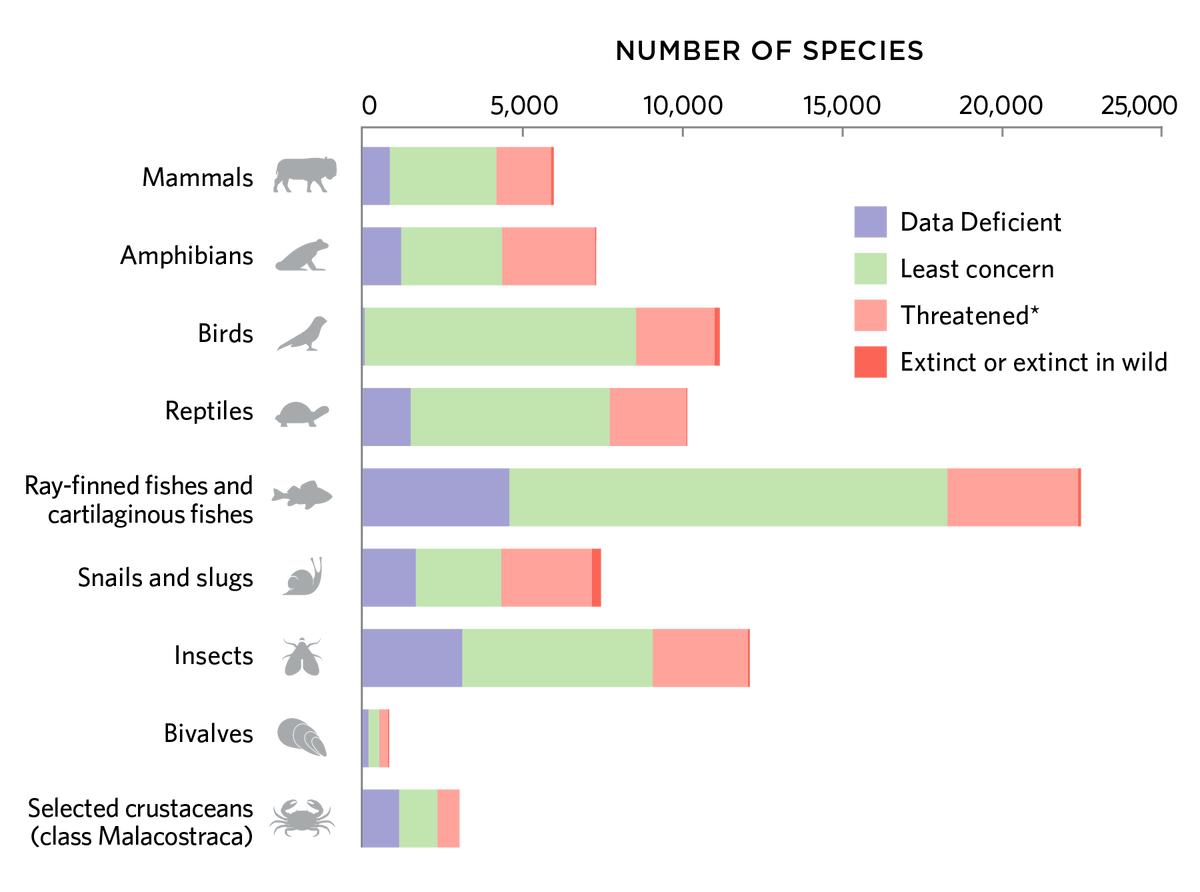 Bar graph comparing species in today's crisis